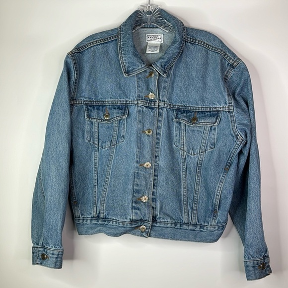 Vintage Arizona Denim Jean Trucker Jacket Size Large - Picture 1 of 8